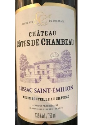 Chateau Cotes De Chambeau Lussac Saint-Emilion 2018 14.5% ABV 750ml
